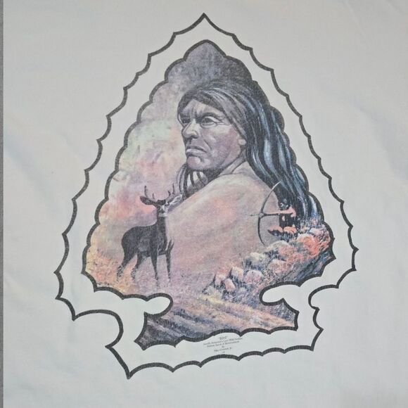 Vintage Native American ISHI Shirt 90s Single Stitch M - Picture 2 of 6